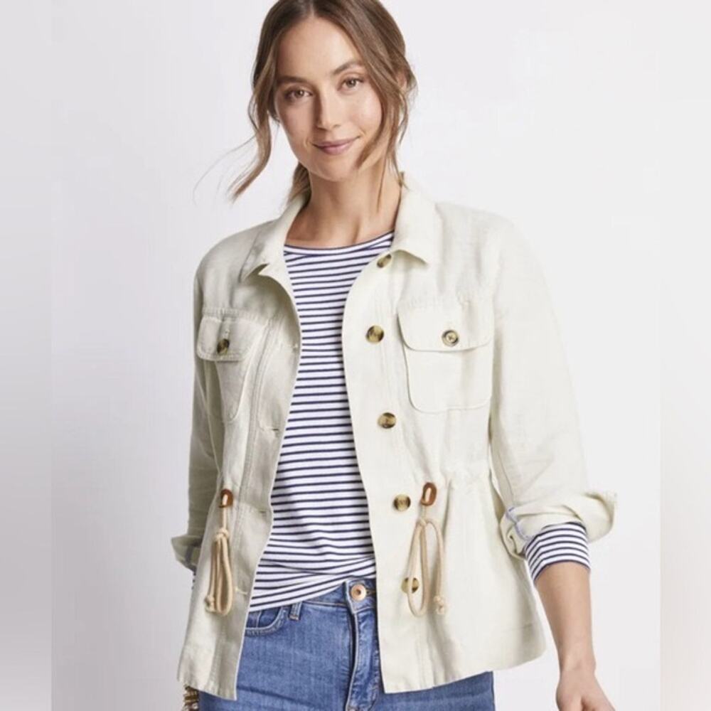 Vineyard Vines Linen Cotton Utility Jacket Lightweight Layers Size Large